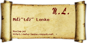 Máté Lenke névjegykártya